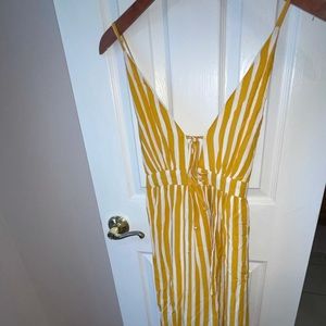 Yellow and white summer dress